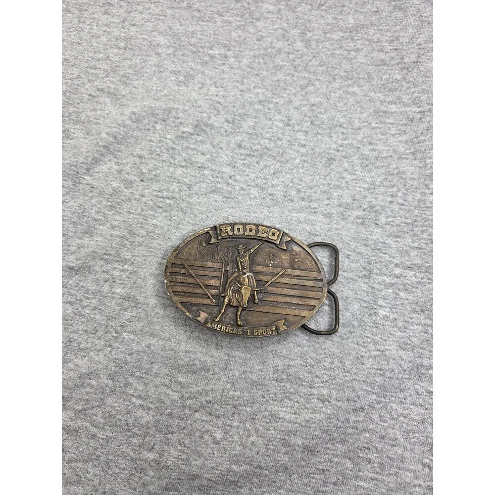 Bull Riders Americas #1 Sport Solid Brass Rodeo Belt Buckle